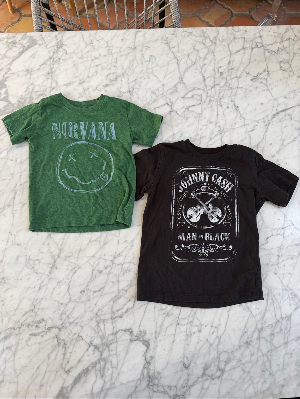NIRVANA Johnny Cash Band Tee Kids Short Sleeve Tee Bundle Sz 3-5Y